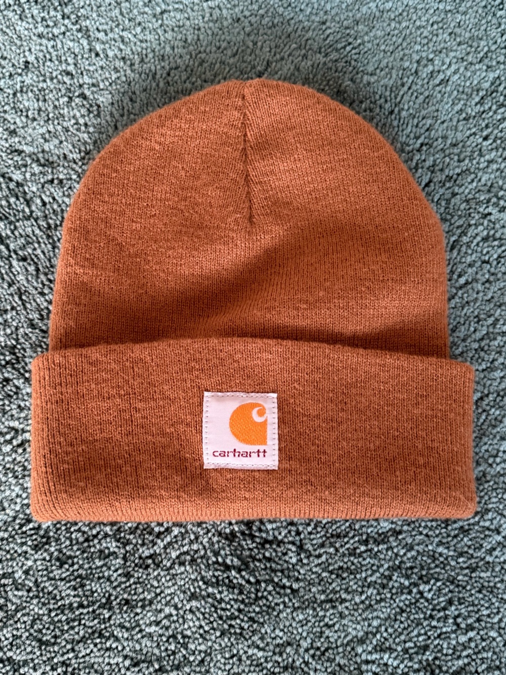 Carhartt Youth Brown Cuffed Beanie with Logo Patch